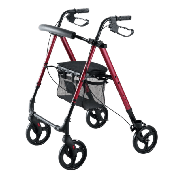 Elegant vinrød rollator