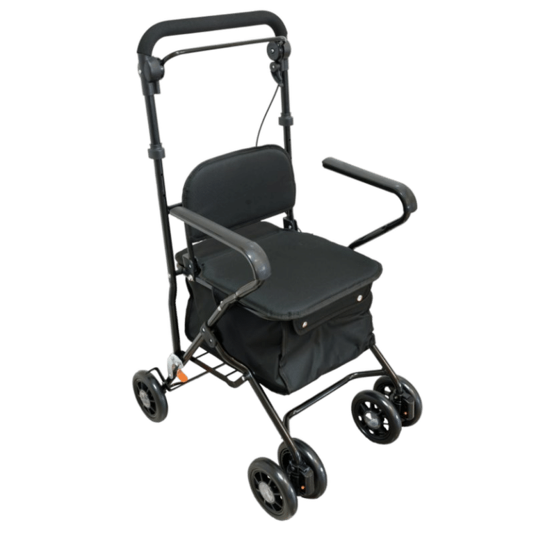 Sort praktisk rollator