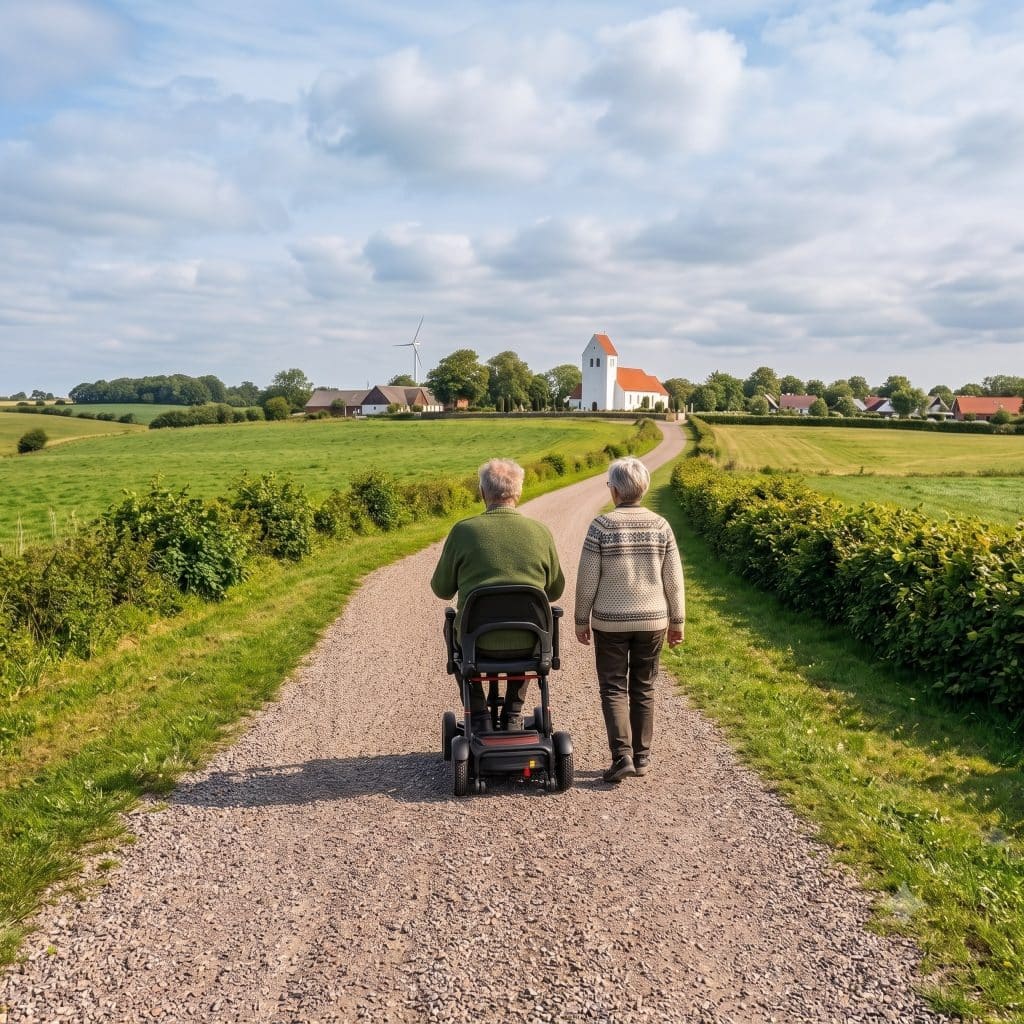 Freja el scooter ud i naturen på en tur